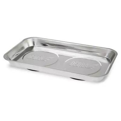 DEDRA 18B005 Rectangular magnetic bowl, 140x240 mm, stainless steel tray, screw container