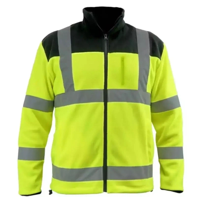 DEDRA BH80P3-S bluza polarowa odblaskowa BHP, polar roboczy 280 g/m² żółto-czarny S