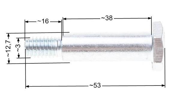 Oś koła kosiarki dł. 59 mm RO314