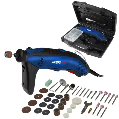 MINI GRINDER, STRAIGHT GRINDER DEDRA DED7946Z1 170W - SET WITH ACCESSORIES 44 PCS, CASE