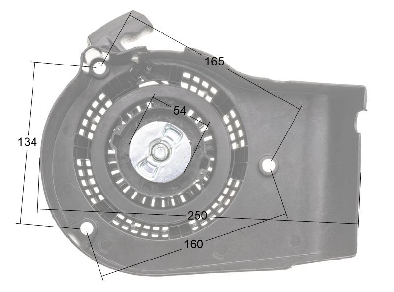 Rozrusznik Daye DG350 NZ565 - wymiary poglądowe