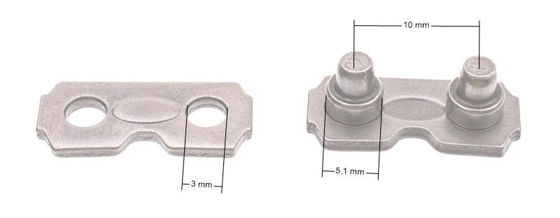 Ogniwo łączące z nitem Harvester .404 2.0 D4 kpl D4-H - wymiary elementów