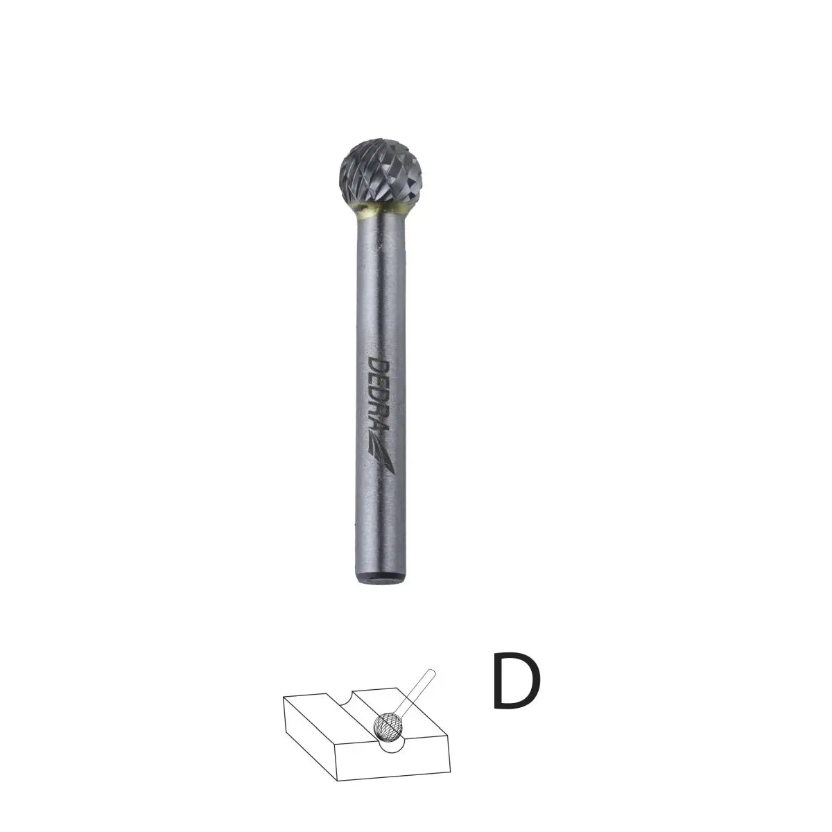 DEDRA DED7948 frez trzpieniowy kulisty D12x10mm trzpień 6mm frez kulowy węglik spiekany