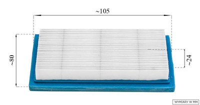 Filtr powietrza agregatu 105x80x24mm 8R09-13