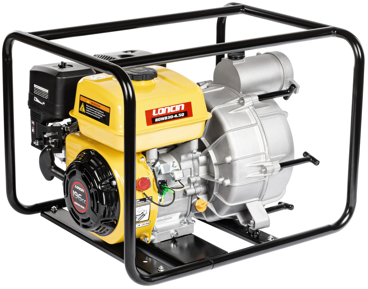 LONCIN LC80WB30-4.5Q MOTOPOMPA POMPA STRAŻACKA SPALINOWA SZLAMOWA DO WODY BRUDNEJ CZYSTEJ WYSOKOWYDAJNA 6.5KM 45000 l/h 45m3/h - EWIMAX OFICJALNY DY