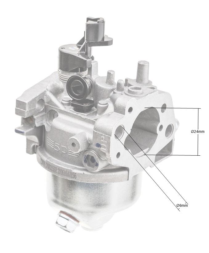 Gaźnik Loncin LC1P61FE 170021568-0001 wymiary gardzieli i otworów