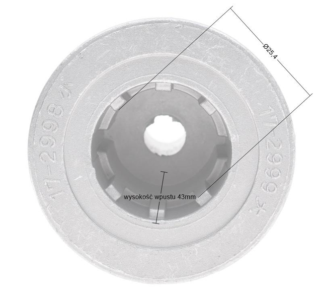 Adapter kosiarki Castel Garden T434 T484 484TR 484TRE 25.4mm RO50418