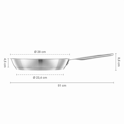 Fiskars All Steel Pure 1065628 patelnia 28 cm stal nierdzewna bez powłoki