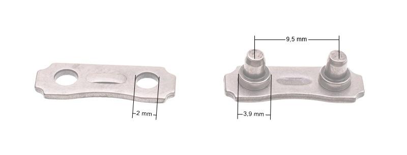 Ogniwo łączące A1FT-DH – wymiary i szczegóły nitu