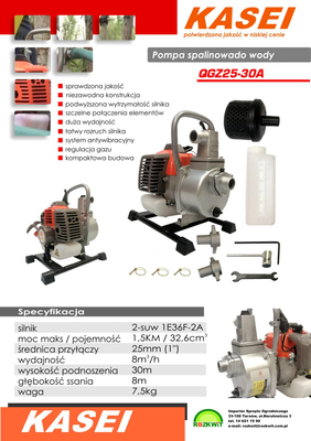KASEI QGZ25-30A MOTOROVÝ PŘÍVOD PALIVA PRO ČISTOU VODU 8000 l/hod 8m3/hod