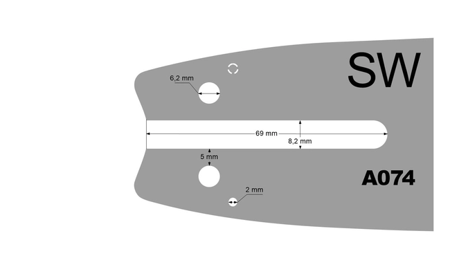 Guide bar 14 3/8 1.3mm A074 Stihl 023, 025 SUGIHARA SL2L-0L35-A