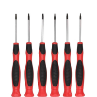 DEDRA 06A081 Set of 6 Precision Torx Screwdrivers (T5–T10). CrV, magnetic screwdrivers