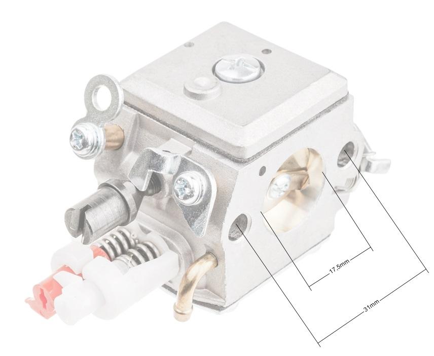 Gaźnik Husqvarna 340 345 350 353 520010 - wymiary poglądowe 1
