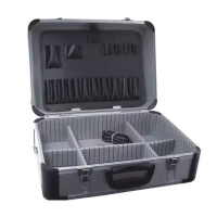 DEDRA N0008 walizka narzędziowa aluminiowa 455x330x170 srebrna kuferek organizer
