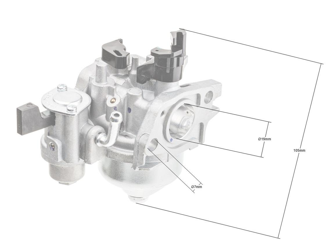 Wymiary montażowe gaźnika Cedrus WR01 - schemat 2