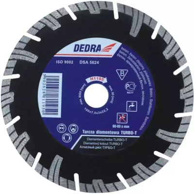 DEDRA H1199E-30 Tarcza diamentowa Turbo-T 300x25,4 do betonu, cegły, kamienia