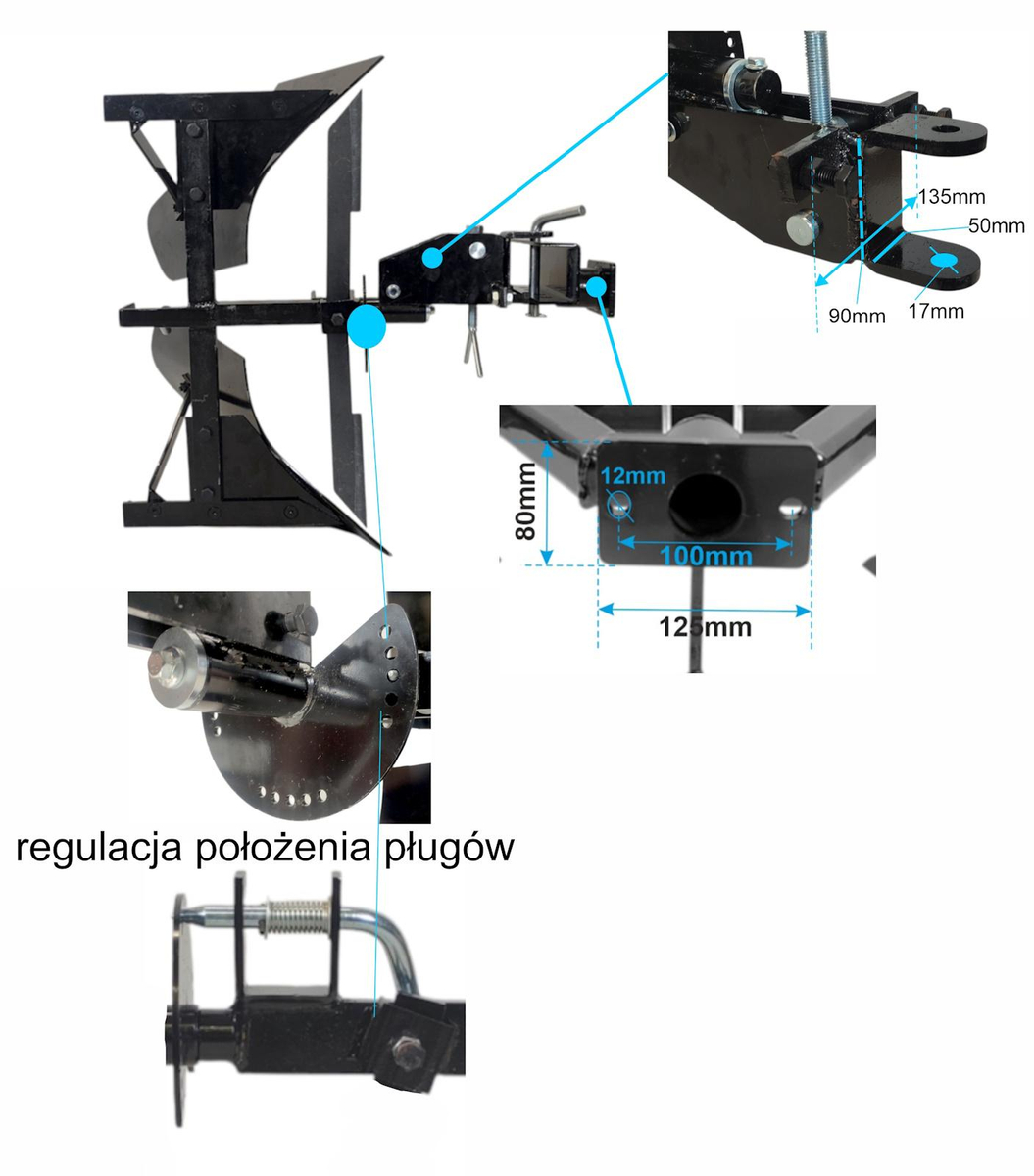 MASTERCUT MC370-15 pług podwójny obrotowy – regulacja położenia pługa