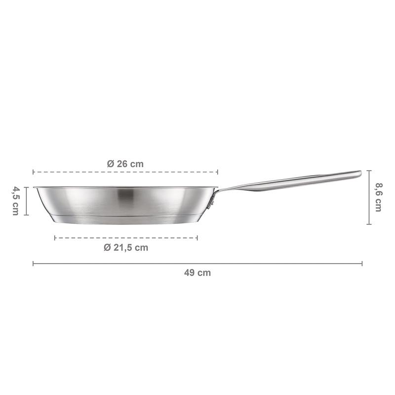 Patelnia 26 cm All Steel 1064744 wymiary