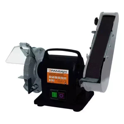 PANSAM A067140 Szlifierka stołowa taśmowa tarczowa 200W 150x20 mm ostrzałka