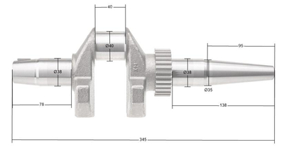Wał korbowy Rato silnik R670 agregat AG10E-3F 13300-Z120120-0000