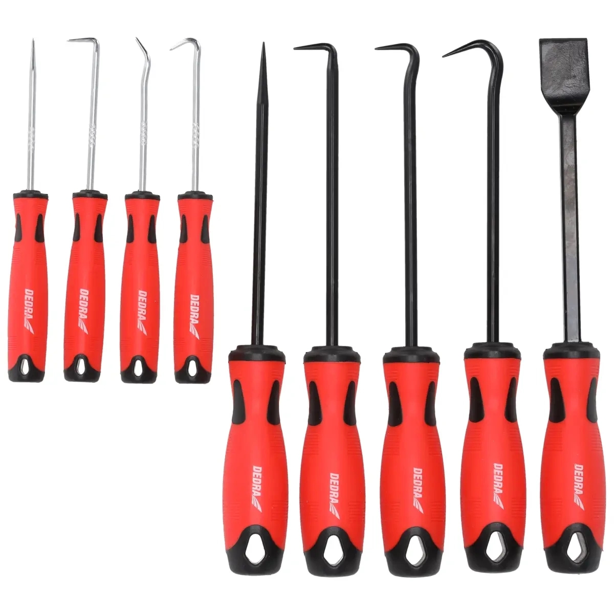 Haki z rękojeścią 9 szt. zestaw 40Cr - różne długości i kształty haków