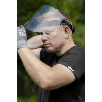 DEDRA BHST01 Face Shield, Protective Visor, 1 mm Polycarbonate, Optical Class 1