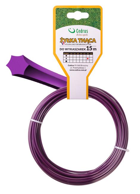 Żyłka tnąca 3.0/15m k gwiazdka fiolet CEDRUS IN005297Y - OFICJALNY DYSTRYBUTOR - AUTORYZOWANY DEALER CEDRUS