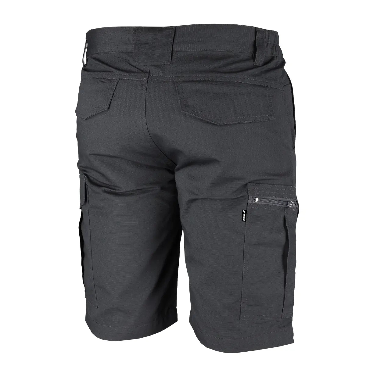 Szorty robocze ripstop+spandex rozm. M, 220g/m2, szare - widok z tyłu