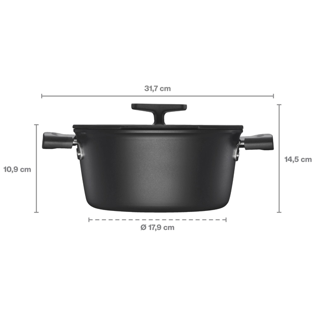 Hrnec 3,5 l s nepřilnavým povrchem a poklicí (d. 1052227) Tvrdá tvář