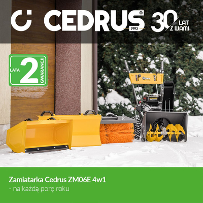 Cedrus ZM06E 4w1 Zamiatarka Spalinowa Odśnieżarka Pług z Napędem 80 cm 6,5 KM