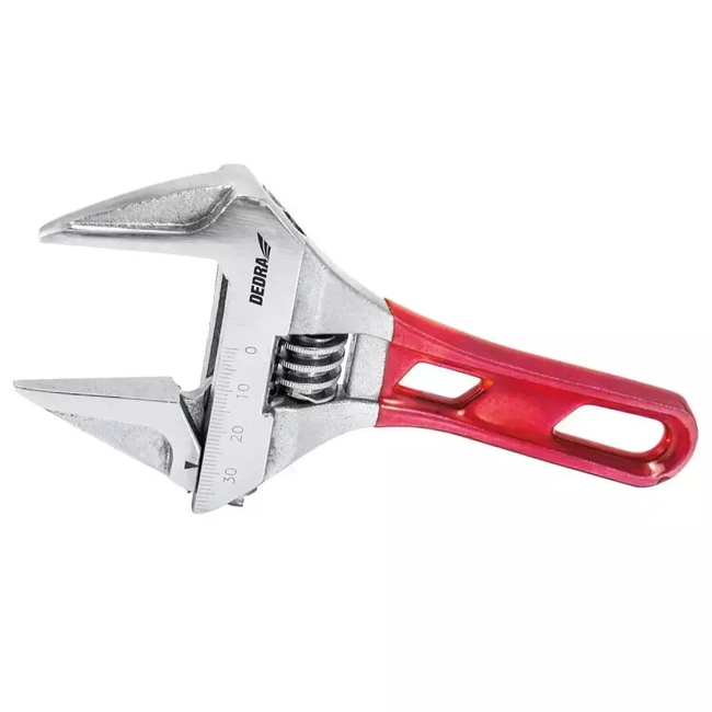 Short adjustable wrench 140mm, jaw range 0-34mm, CRV