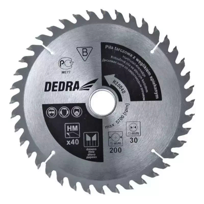 DEDRA H25080E Piła tarczowa do drewna WIDIA 250x16 mm 80Z tarcza zębata węglikowa