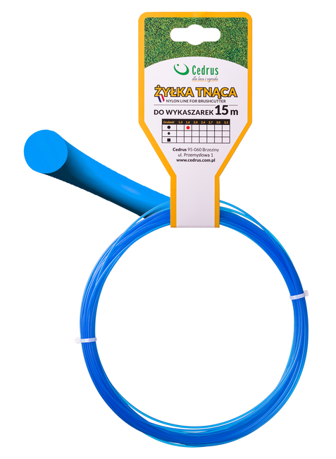 ŻYŁKA TNĄCA 1.6/15m k okrągła niebieska CEDRUS DBPLCEDCN01/02RBY - OFICJALNY DYSTRYBUTOR - AUTORYZOWANY DEALER CEDRUS