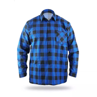 Blue flannel shirt, size.S, 100% cotton