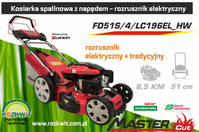 MASTERCUT FD51S/4/LC196EL_HW - KOSIARKA SPALINOWA DO TRAWY Z NAPĘDEM 5KM / 51cm ELEKTRYCZNY + TRADYCYJNY ROZRUCH 