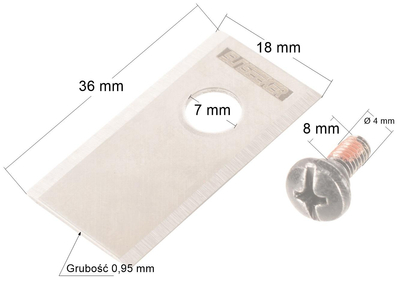Knife + screw Cedrus C-MOW series M/ L kpl 30 80201457-01/KPL/30
