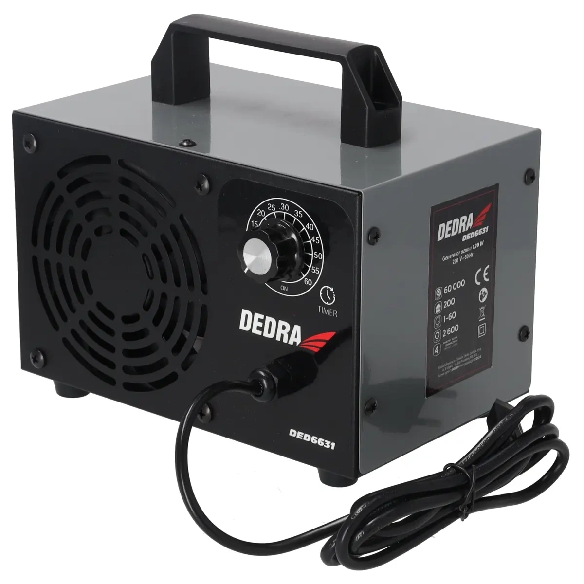 Generator ozonu 60g/h DEDRA DED6631 - widok z przodu