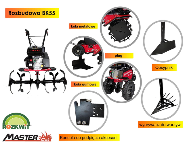 MASTERCUT POWERCUT BK55 2BS GLEBOGRYZARKA SPALINOWA KULTYWATOR  BRIGGS & STRATTON 84cm 6.5KM = HECHT 790