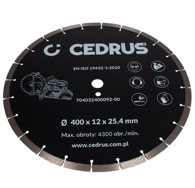 Diamantový řezací kotouč Cedrus pro benzínové řezačky CEDPC400-94 720304