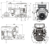 Silnik do traktorka Loncin LC2P82F V-Twin (27 KM, 803 cm³)