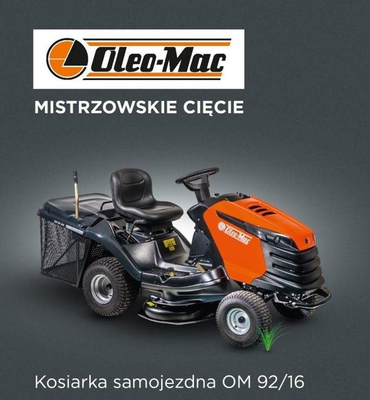 OLEO MAC OM 92/16H ZAHRADNÍ SEKAČKA OLEO MAC OM 92/16H Samojízdná dvouválcová hydrostatická sekačka B&S Briggs & Stratton OM92 92cm / 16HP OM92/16H PREMIUM CLASS 68129098 - OFICIÁLNÍ DISTRIBUTOR - AUTORIZOVANÝ PRODEJCE OLEO-MAC