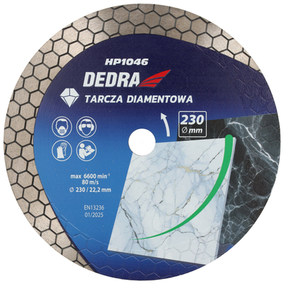 DEDRA H1046 Tarcza diamentowa segmentowa 230mm plaster miodu do betonu gresu kamienia ceramiki