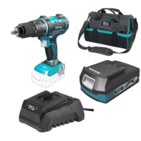18V CORDLESS TOOL KIT, DEDRA SAS+ALL DED7019 DRILL/DRIVER 50NM, 13MM WITH IMPACT FUNCTION, 2.0AH BATTERY, CHARGER, 16" BAG
