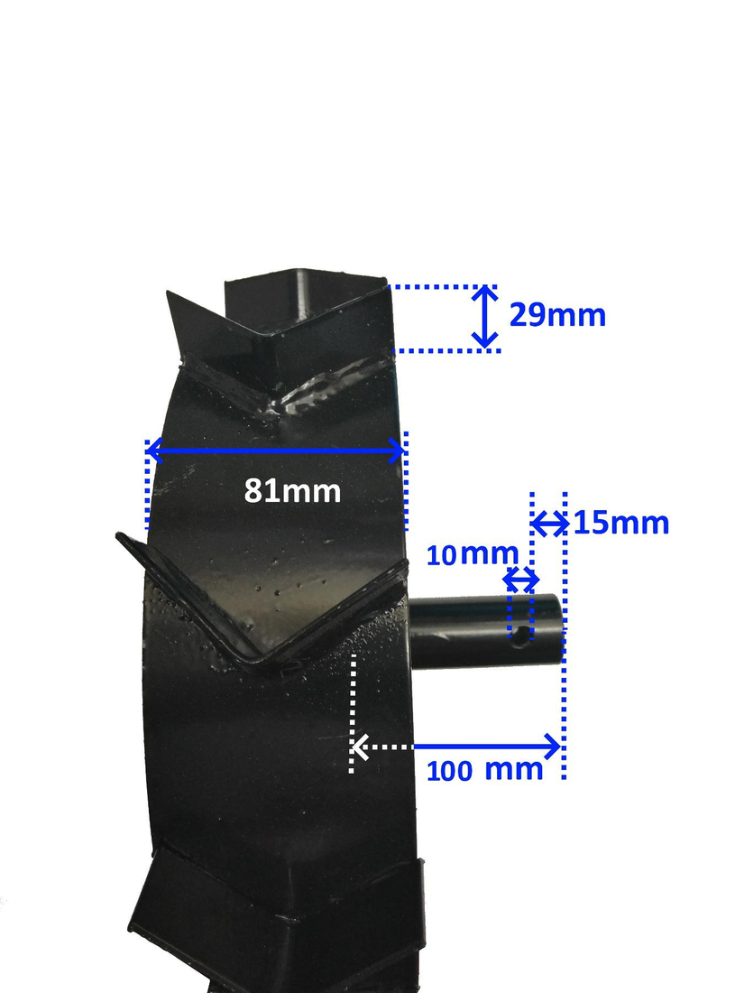 Koła łopatkowe żelazne do glebogryzarki - widok z boku