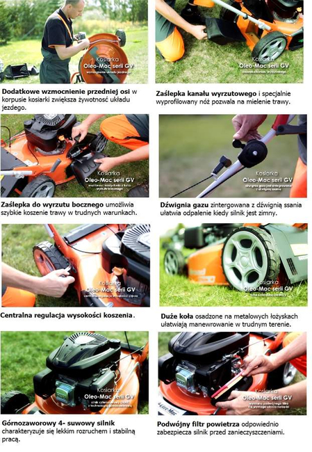 OLEO MAC GV 53 TK ALLROAD 4 POWER 6,5 HP 2000m2 PREMIUM SPRINAL MOWER 66079123E5A - Oficialní distributor - autorizovaný prodejce OLEO-MAC