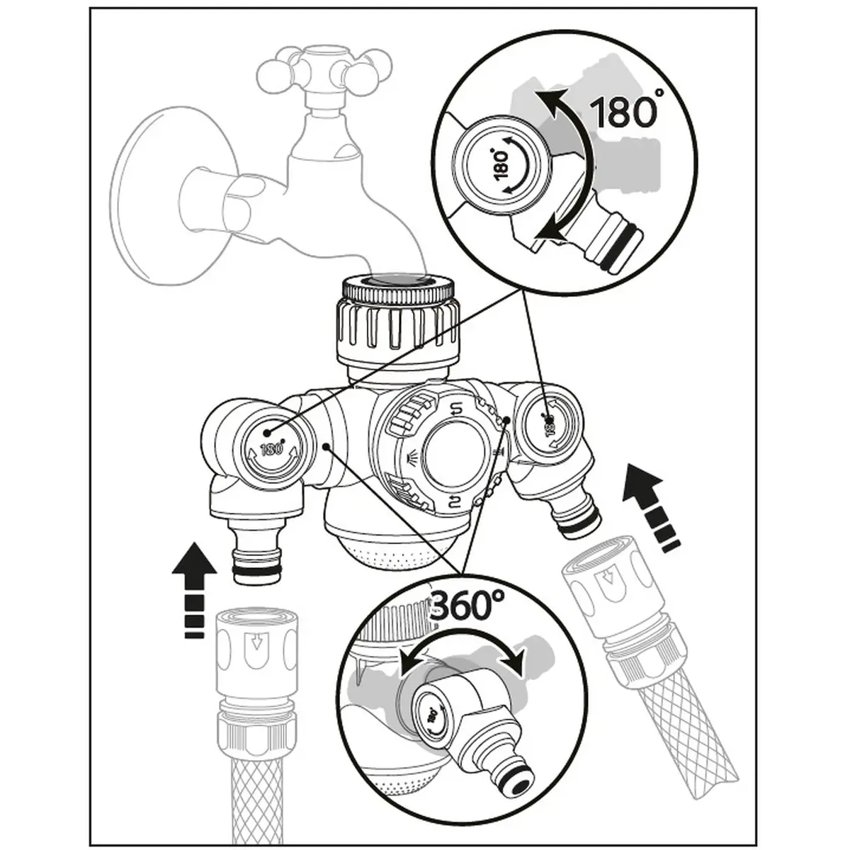 Schemat montażu przyłącza kranowego kątowego