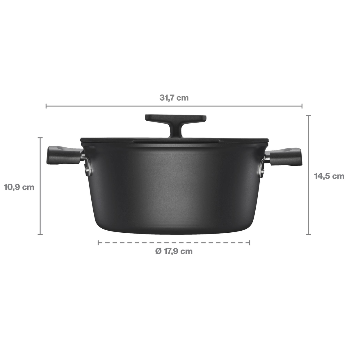 Garnek 3,5 l Hard Face 1052227 z powłoką nieprzywierającą i pokrywką