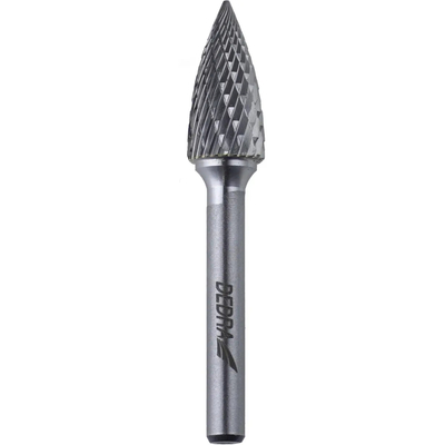 DEDRA 07F662 Frez trzpieniowy G12x25mm 6mm, stożkowy ostry, pilnik obrotowy węglikowy