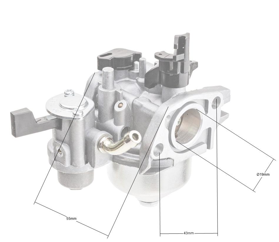 Gaźnik B&S 595649 - wymiary poglądowe