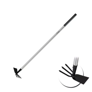 DEDRA Garden 80B071 Straight Hoe with Forks, 114 cm, Metal, Garden Hook
